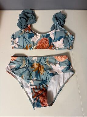 NWOT Womens 2 piece blue Bikini